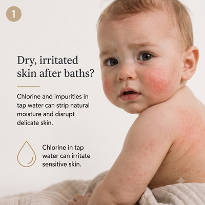 Sereva Baby Bath Filter: White / Gold